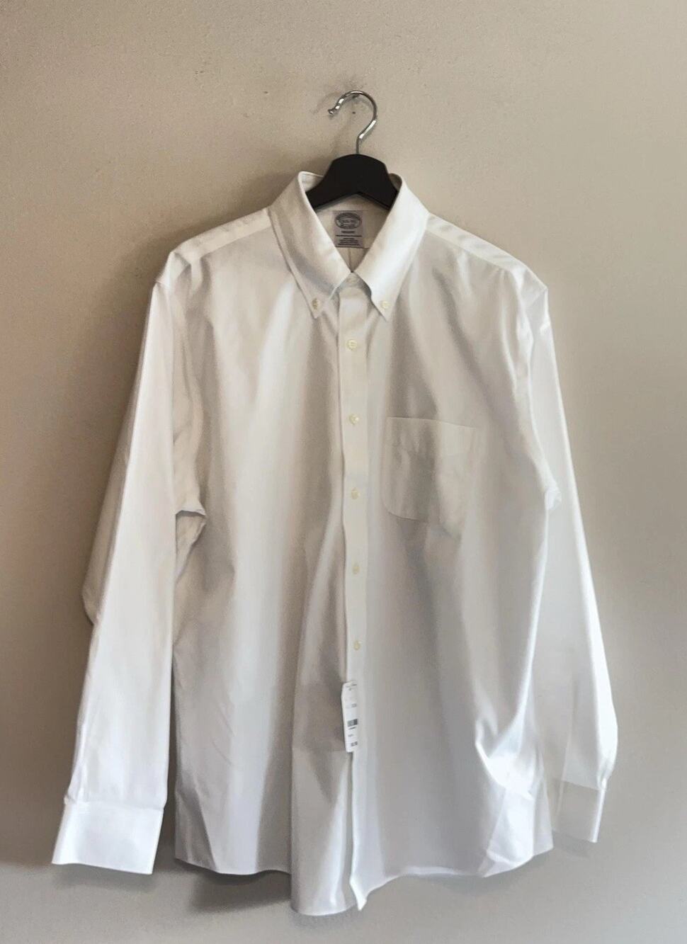 Brooks Brothers Regent Shirt Mens 16.5 34/35 White Non Iron Supima Cotton NWT